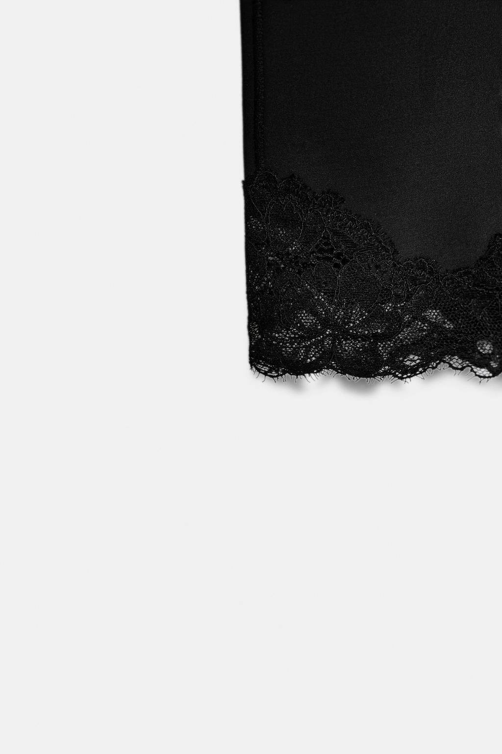 ЛЕГИНСЫ ИЗ ПОЛИАМИДА С КРУЖЕВОМ