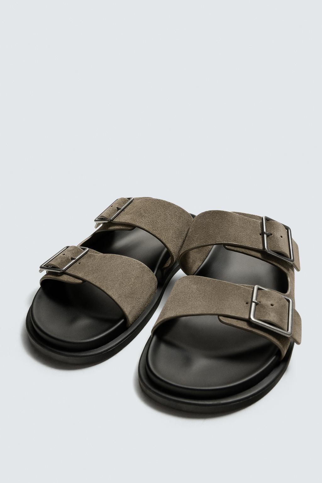 КОЖАНЫЕ САНДАЛИИ С ДВОЙНЫМ РЕМЕШКОМ