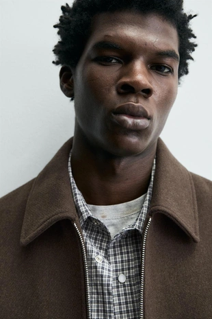 Куртка из синтетической шерсти с молнией- Заказать в России