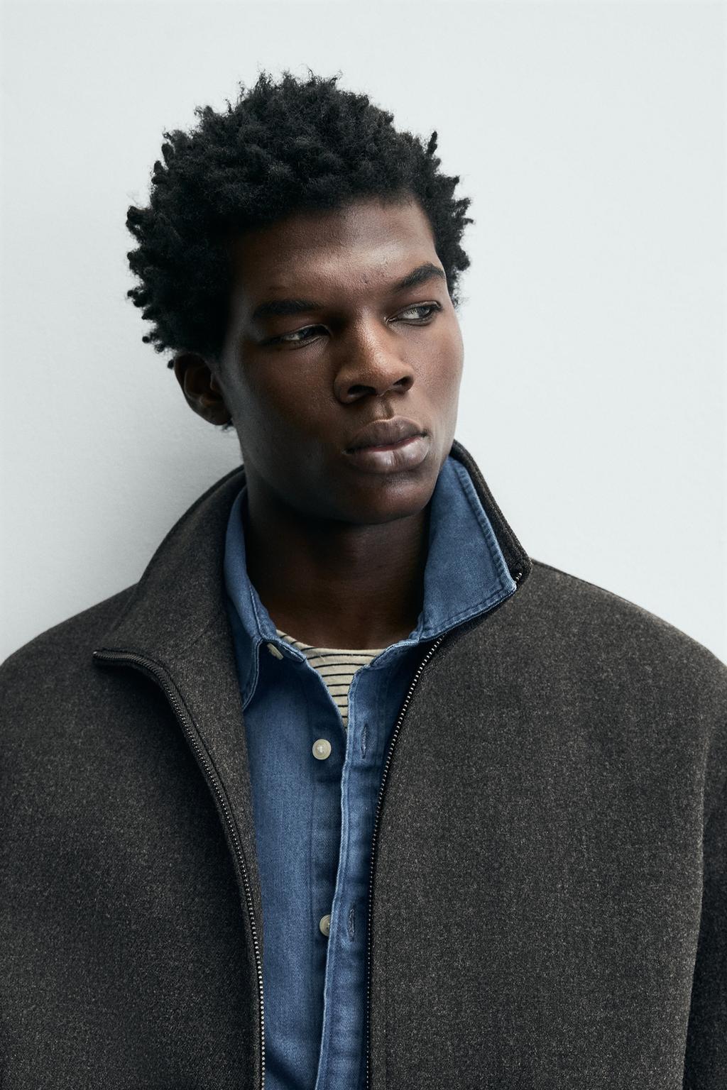 КУРТКА ИЗ СИНТЕТИЧЕСКОЙ ШЕРСТИ С МОЛНИЕЙ