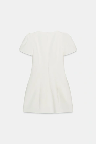 Короткое платье со складками и карманами- Заказать в России
