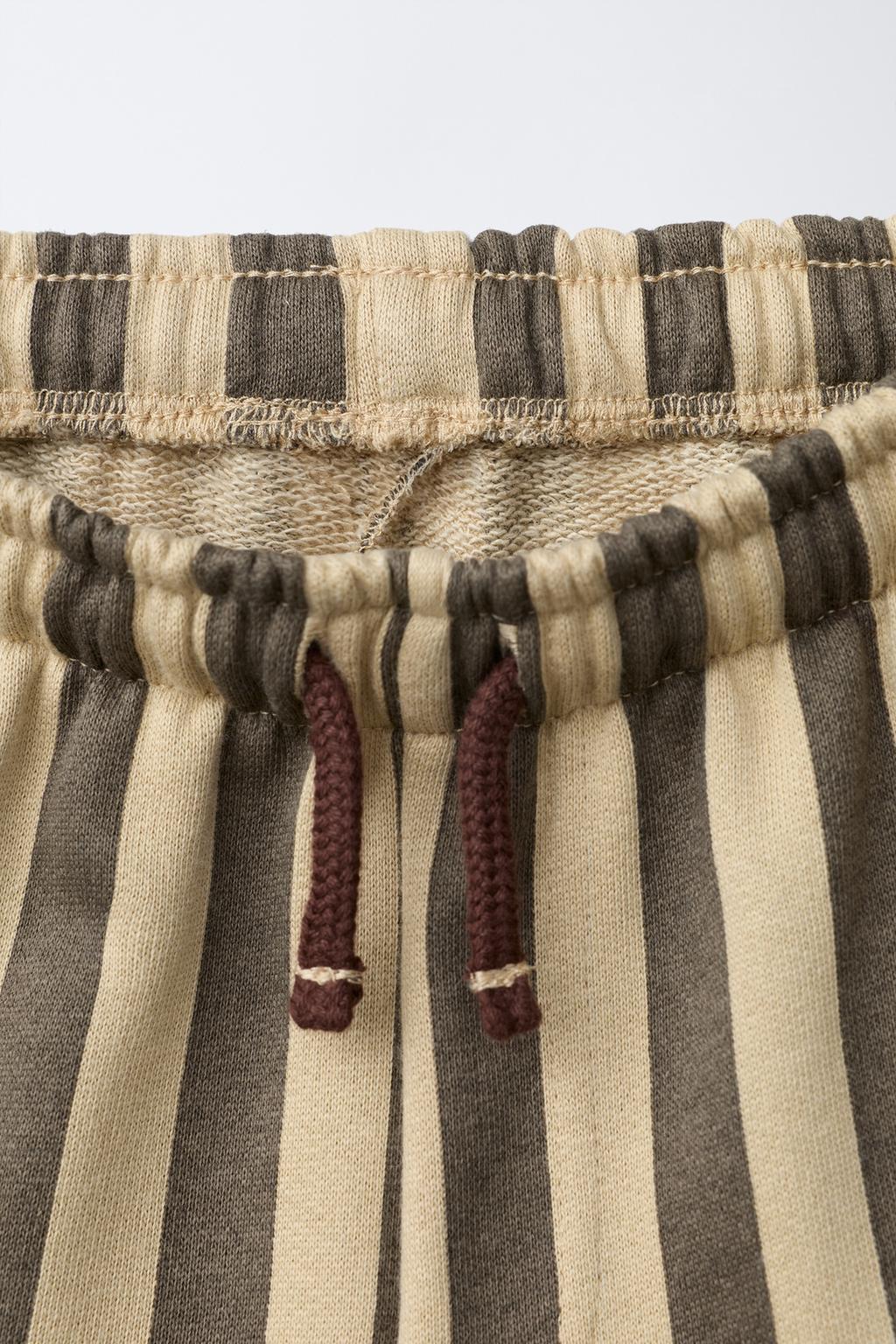 БРЮКИ ИЗ МЯГКОЙ ТКАНИ В ПОЛОСКУ