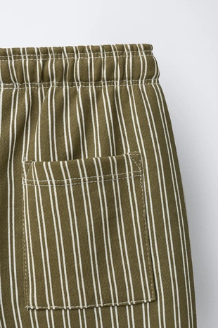 Брюки из мягкой ткани в полоску- Заказать в России