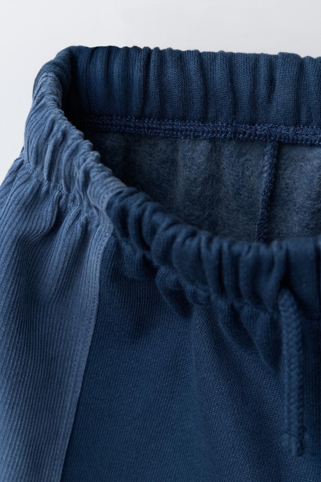 ПРЯМЫЕ БРЮКИ ИЗ МЯГКОЙ ТКАНИ С БОКОВЫМИ ПОЛОСАМИ ИЗ ВЕЛЬВЕТА