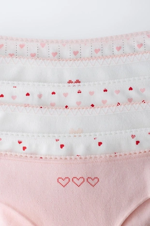 6–14 лет/ набор из шести трусов с принтом «сердечки»- Заказать в России