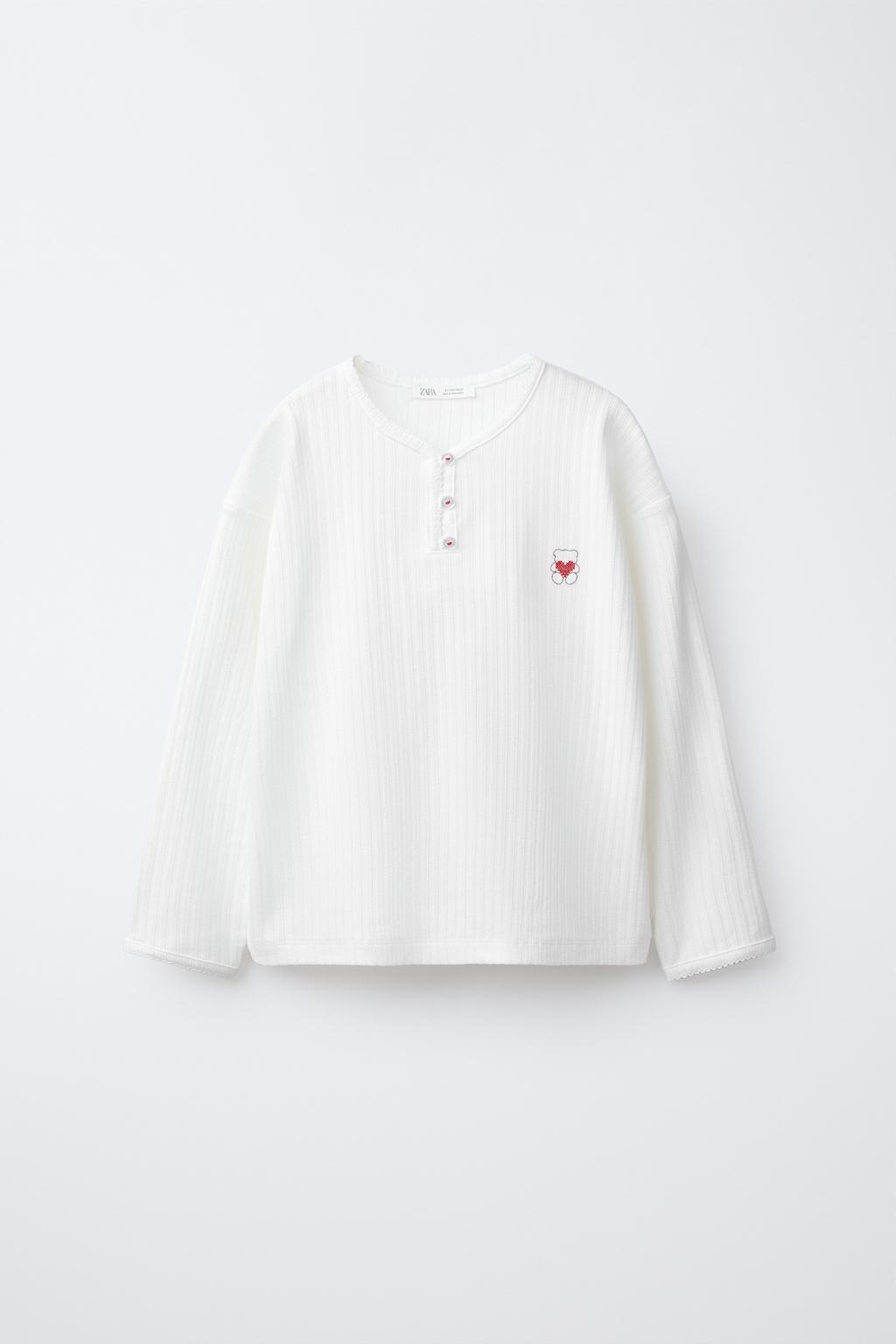 6-14 ЛЕТ/ КОМБИНИРОВАННАЯ ПИЖАМА В ПОЛОСКУ С СЕРДЦАМИ