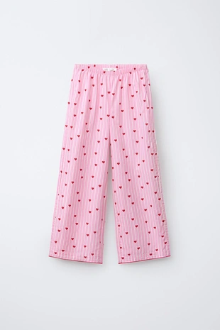 6-14 лет/ комбинированная пижама в полоску с сердцами- Заказать в России