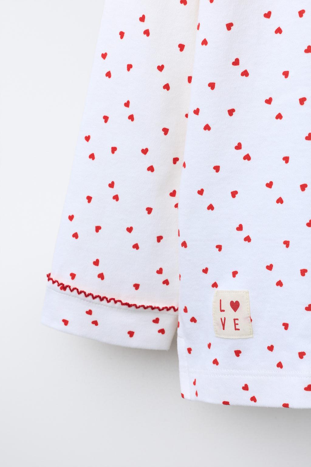 6-14 ЛЕТ/ПИЖАМА С ПРИНТОМ «СЕРДЦА»