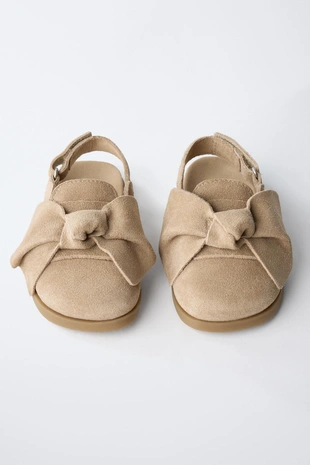 Кожаные сабо с бантом- Заказать в России