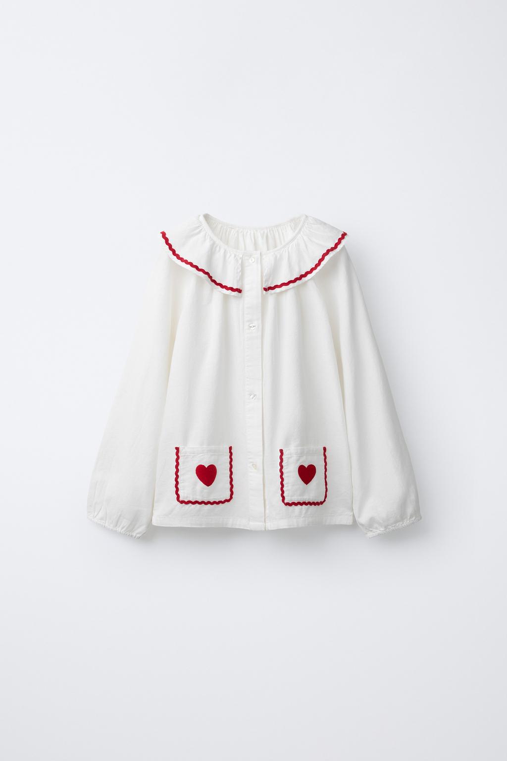 2-6 ЛЕТ/ПИЖАМА С ОТДЕЛКОЙ «ВОЛНА» И ПРИНТОМ «СЕРДЦЕ»