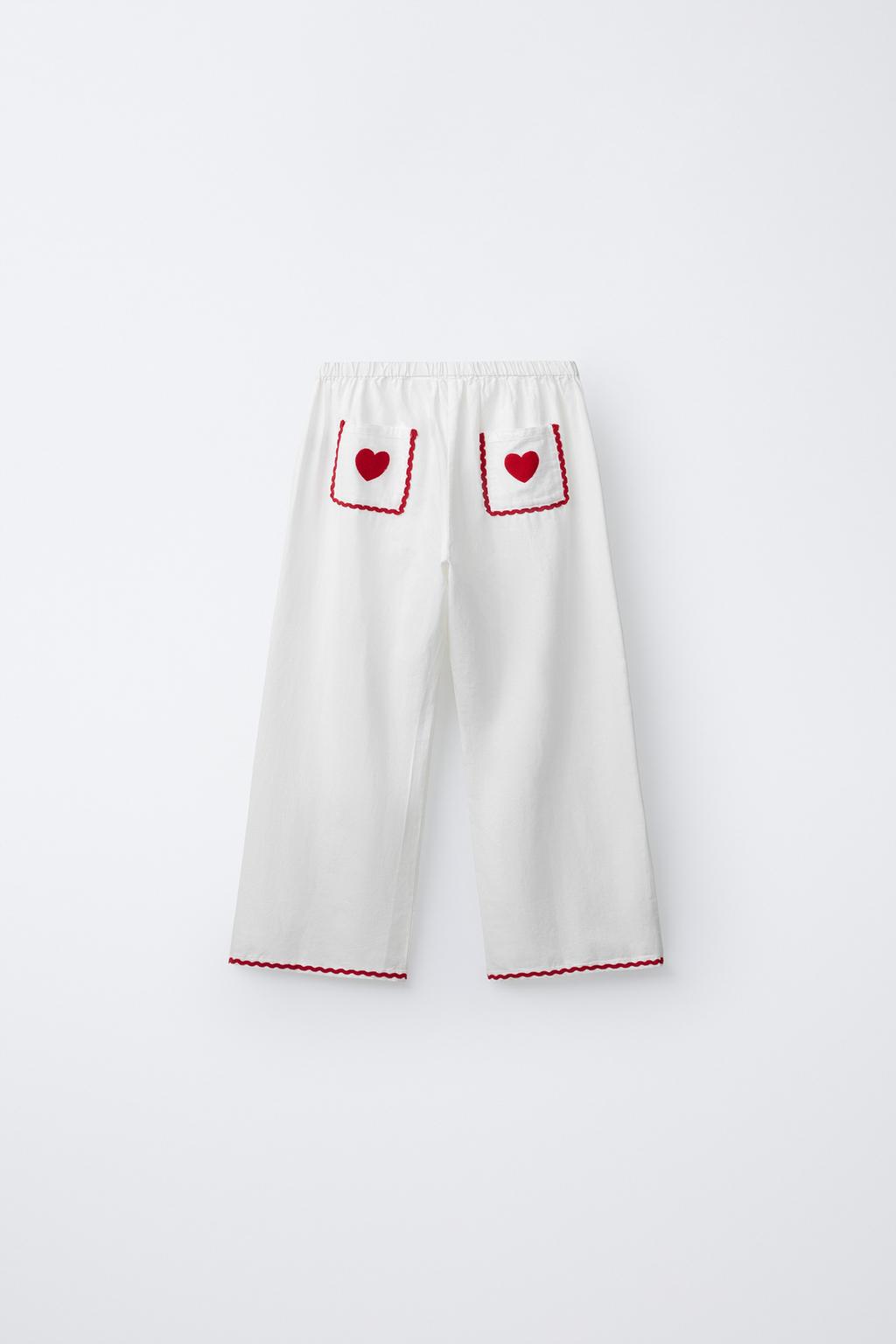 2-6 ЛЕТ/ПИЖАМА С ОТДЕЛКОЙ «ВОЛНА» И ПРИНТОМ «СЕРДЦЕ»