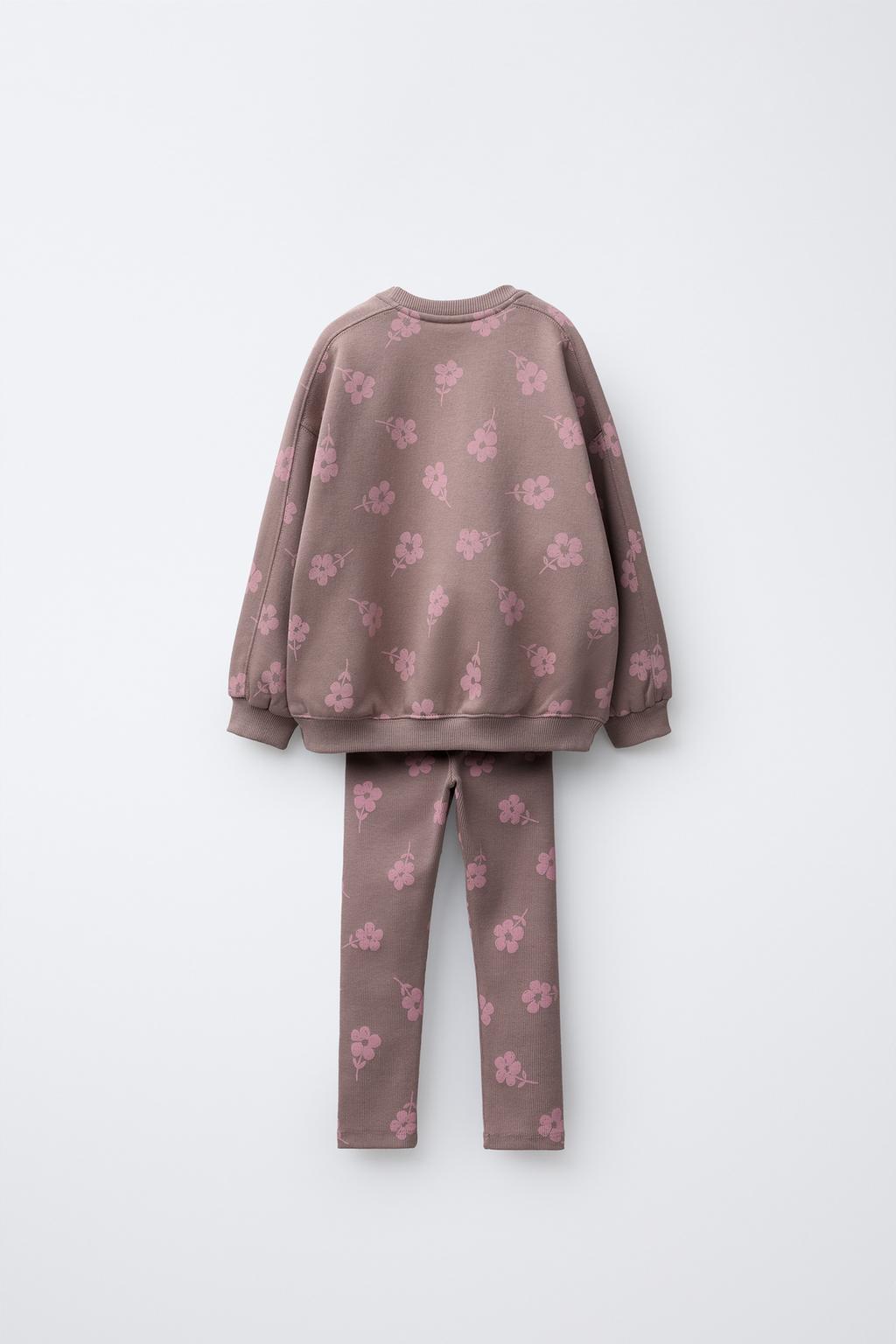 КОМПЛЕКТ ИЗ ТОЛСТОВКИ И ЛЕГИНСОВ С ЦВЕТОЧНЫМ ПРИНТОМ