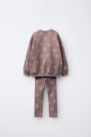 Комплект из толстовки и легинсов с цветочным принтом- Заказать в России