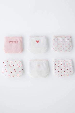 1,5–6 лет/ набор из шести трусов с принтом «сердца»- Заказать в России