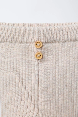 Light beige | 2582/527/052 - Zara Легинсы в рубчик с пуговицами