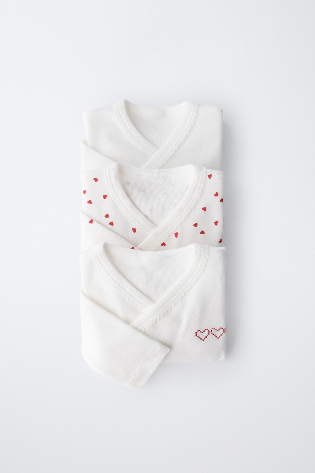 НАБОР ИЗ ТРЕХ БОДИ КИМОНО С СЕРДЕЧКАМИ