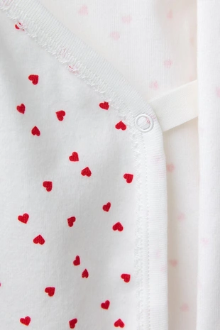 Набор из трех боди кимоно с сердечками- Заказать в России