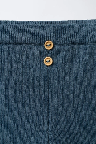 Blue | 2582/527/400 - Zara Легинсы в рубчик с пуговицами