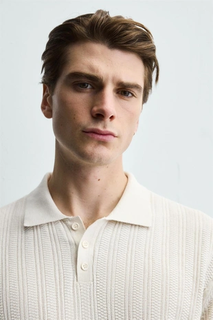 Поло из рубчатого трикотажа- Заказать в России