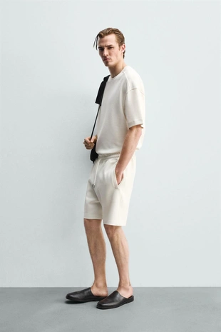 Шорты-джоггеры RELAXED FIT из ткани интерлок