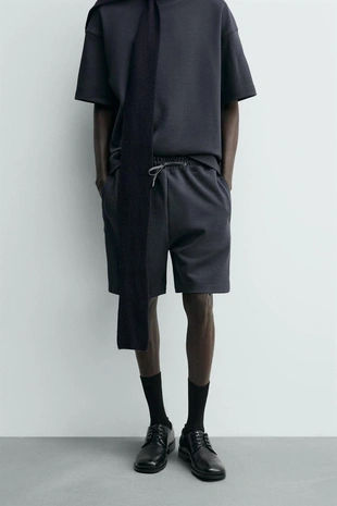 Шорты-джоггеры RELAXED FIT из ткани интерлок