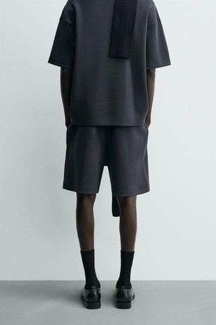 Шорты-джоггеры RELAXED FIT из ткани интерлок