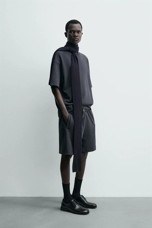 Шорты-джоггеры RELAXED FIT из ткани интерлок