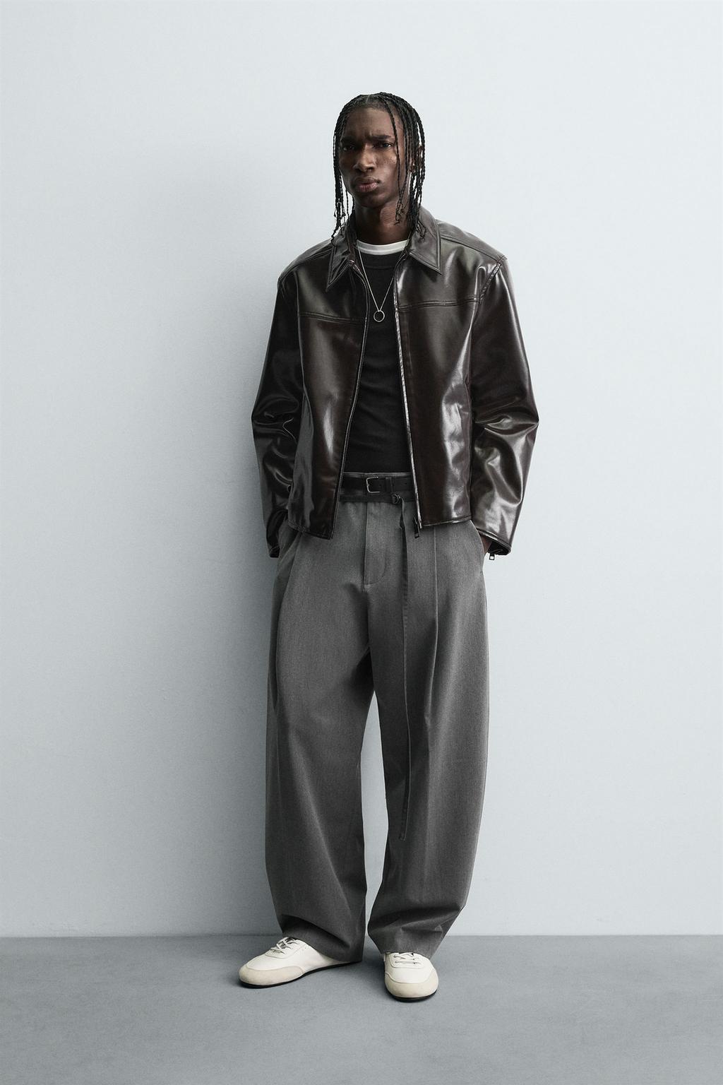 БРЮКИ BALLOON FIT С ЗАЩИПАМИ И ПОЯСОМ