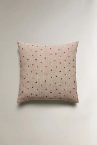 Чехол для подушки с льняным цветочным узором- Заказать в России