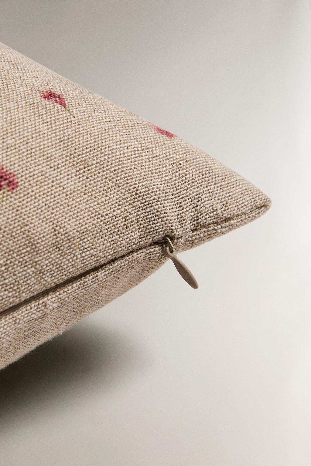 Чехол для подушки с льняным цветочным узором