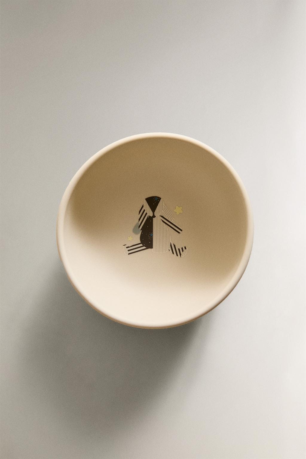 Детская миска из силикона с изображением кролика