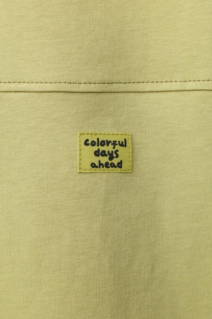 Футболка с контрастными рукавами и принтом