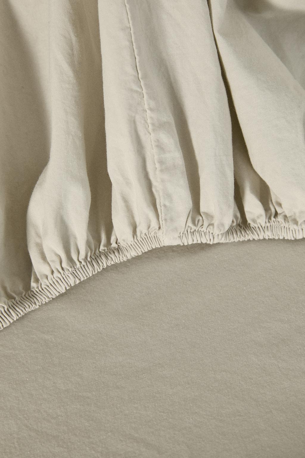 Простыня на резинке из миткого перкаля с эффектом стирки x society limonta