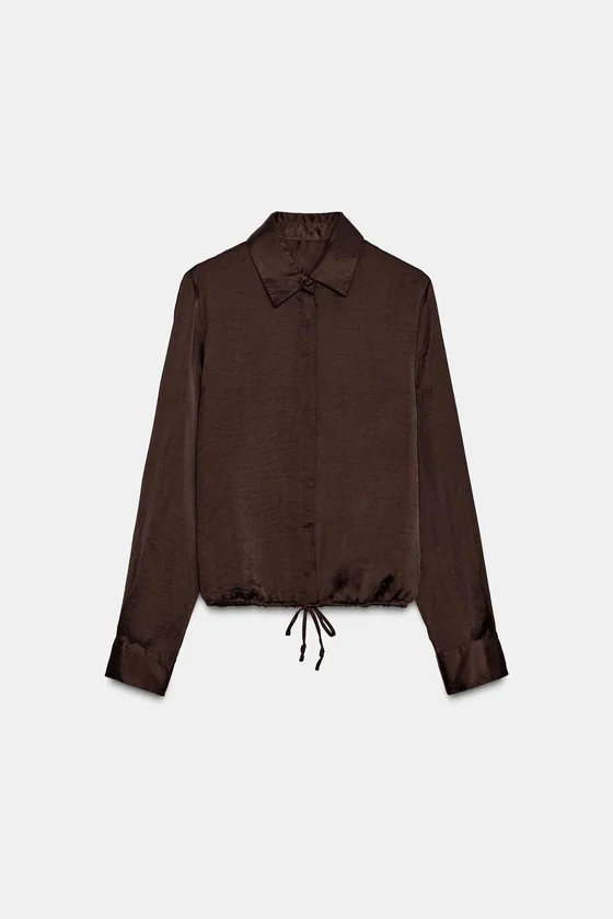 АТЛАСНАЯ РУБАШКА коллекция Zara «ZW»