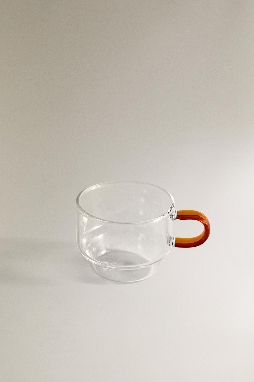 Набор стаканов из боросиликатного стекла со цветной ручкой (набор из 4 шт.)