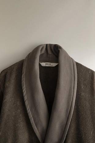 Хлопковый халат с нашивками из ткани- Заказать в России