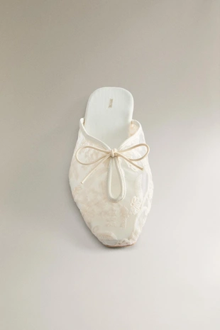 Туфли-мюли с вышивкой цветов- Заказать в России