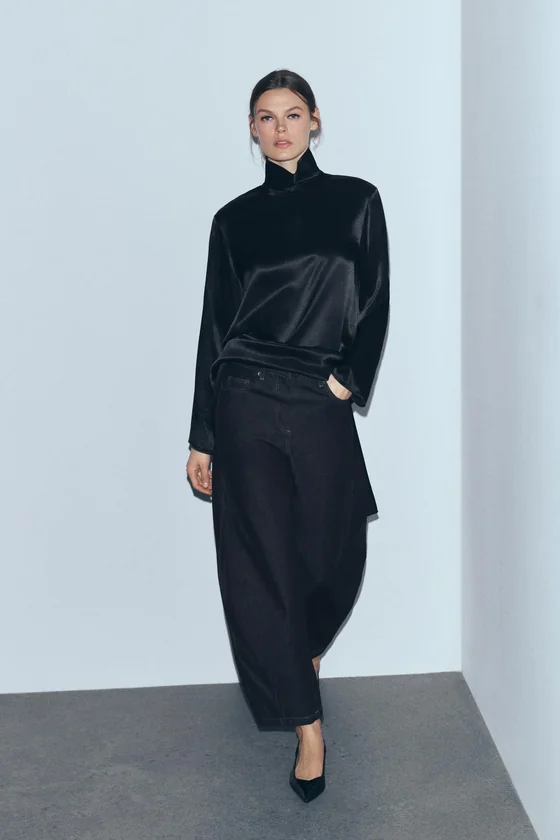 ДЖИНСЫ коллекция Zara «ZW» ANKLE баллон СО СРЕДНЕЙ ПОСАДКОЙ