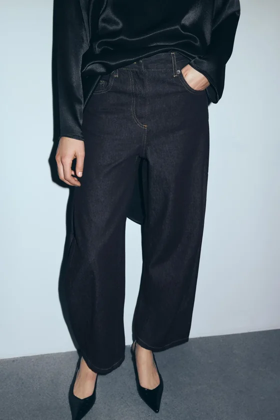 ДЖИНСЫ коллекция Zara «ZW» ANKLE баллон СО СРЕДНЕЙ ПОСАДКОЙ