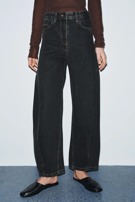 ДЖИНСЫ коллекция Zara «ZW» ANKLE баллон СО СРЕДНЕЙ ПОСАДКОЙ