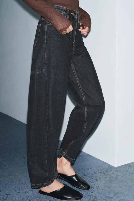 ДЖИНСЫ коллекция Zara «ZW» ANKLE баллон СО СРЕДНЕЙ ПОСАДКОЙ