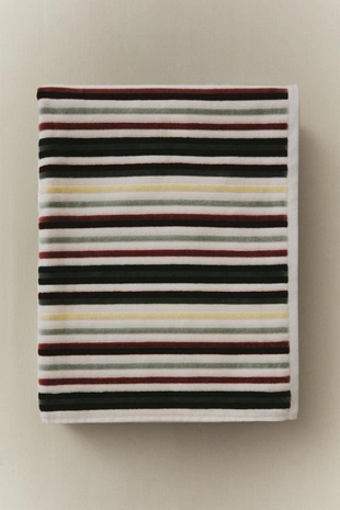 Полосатое велюровое полотенце для ванны- Заказать в России