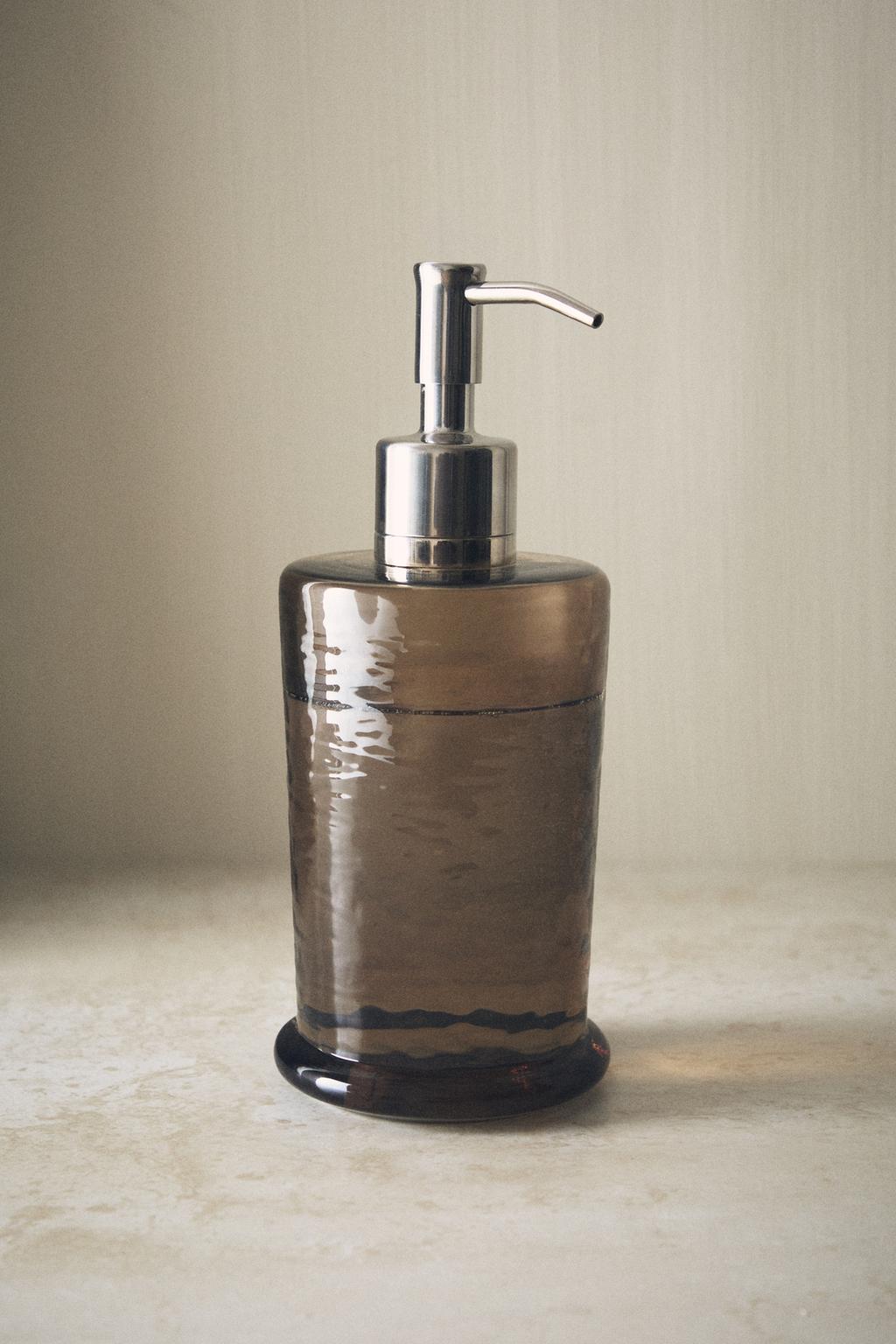 Мыльница с текстурированным стеклом в цвете дымчатого стекла