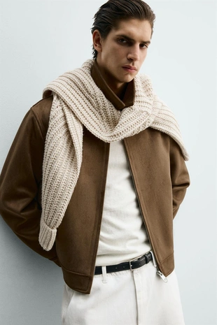 Укороченная куртка из искусственной замши- Заказать в России