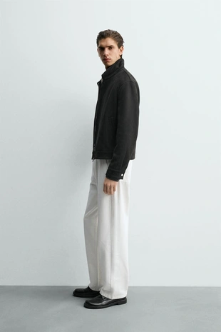 Укороченная куртка из искусственной замши- Заказать в России