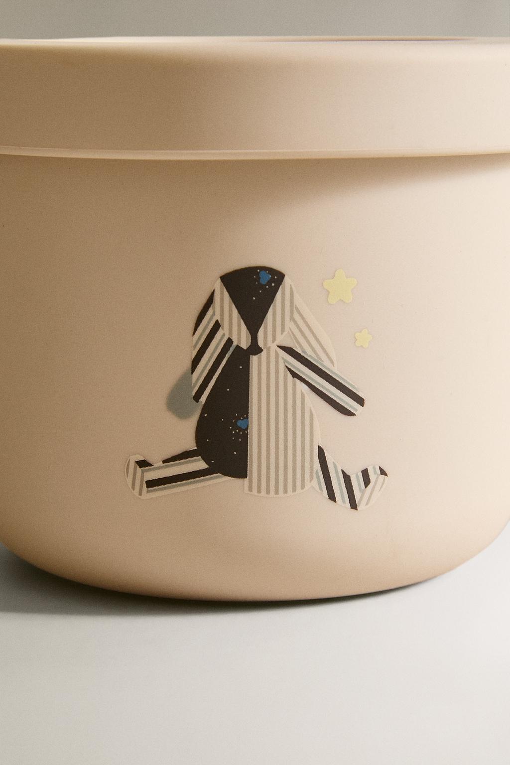 Детская силиконовая ланчбокс с кроликом