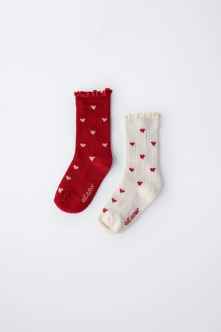 Набор из двух пар носков с сердечками- Заказать в России