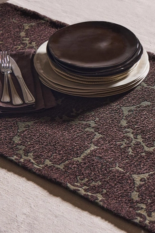 Декоративный бегунок для стола с растительным узором из жаккарда- Заказать в России