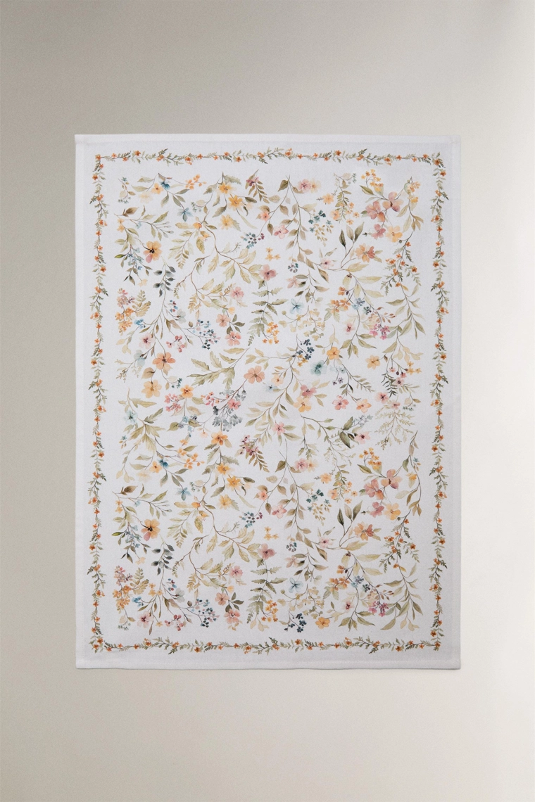 Набор из двух чайных полотенец с цветочным принтом