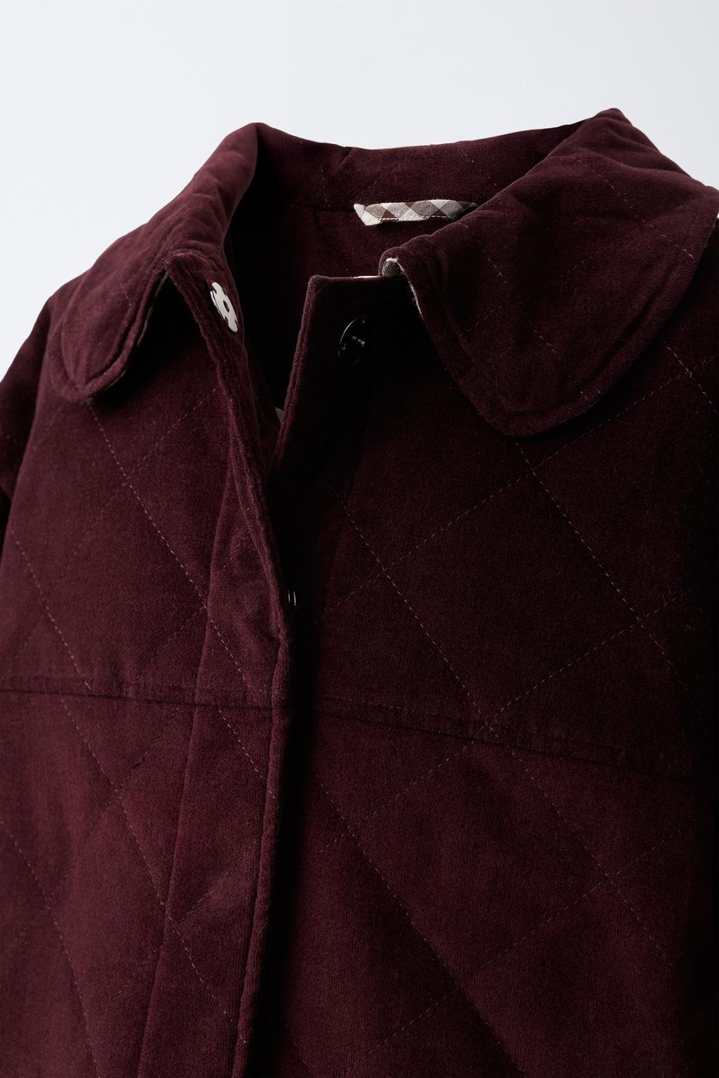 ВЕЛЬВЕТОВАЯ КУРТКА С КРУГЛЫМ ВОРОТНИКОМ